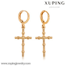 26997- Xuping en gros en alliage de bijoux plaqué or boucles d&#39;oreilles croisées